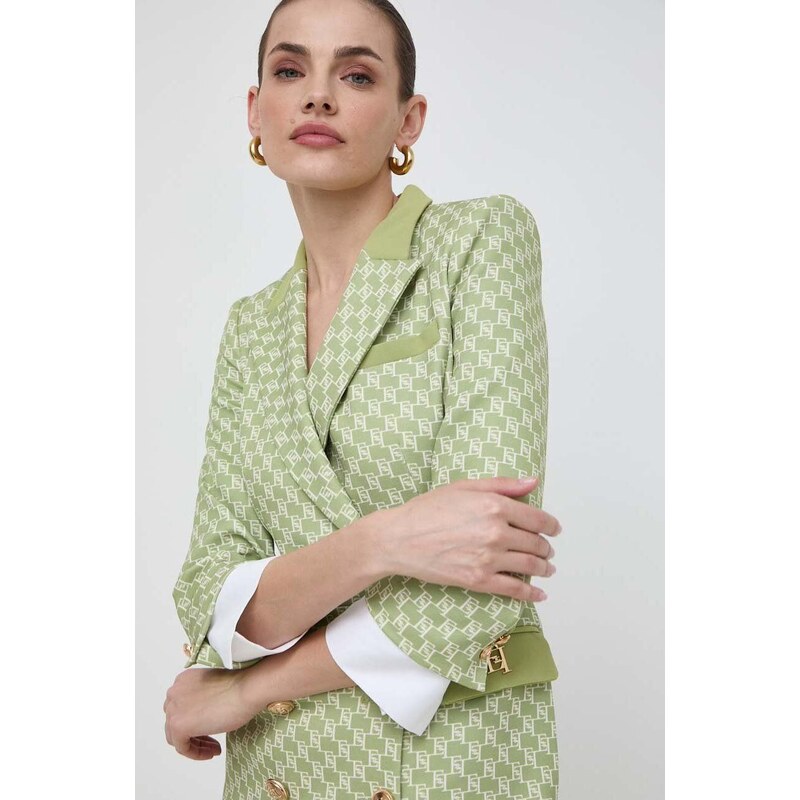 Šaty Elisabetta Franchi zelená barva, mini, ABS1041E2