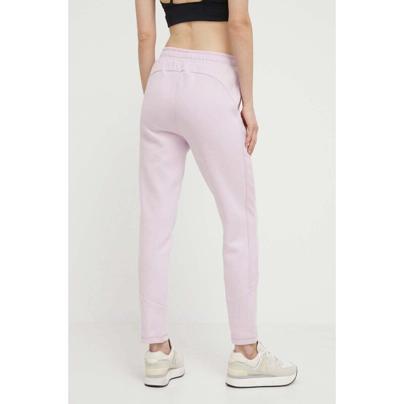 Tréninkové kalhoty Puma Evostripe růžová barva, hladké, 677880