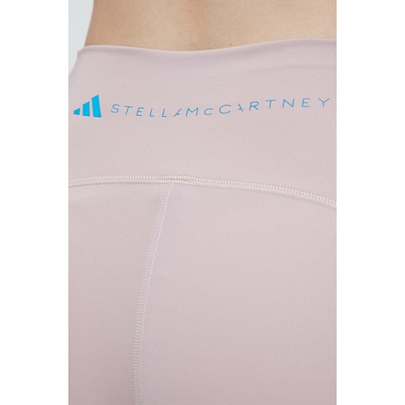 Tréninkové legíny adidas by Stella McCartney TruePurpose Optime růžová barva, hladké, IR9643