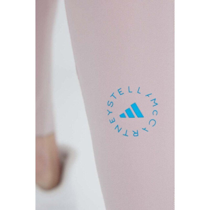 Tréninkové legíny adidas by Stella McCartney TruePurpose Optime růžová barva, hladké, IR9643