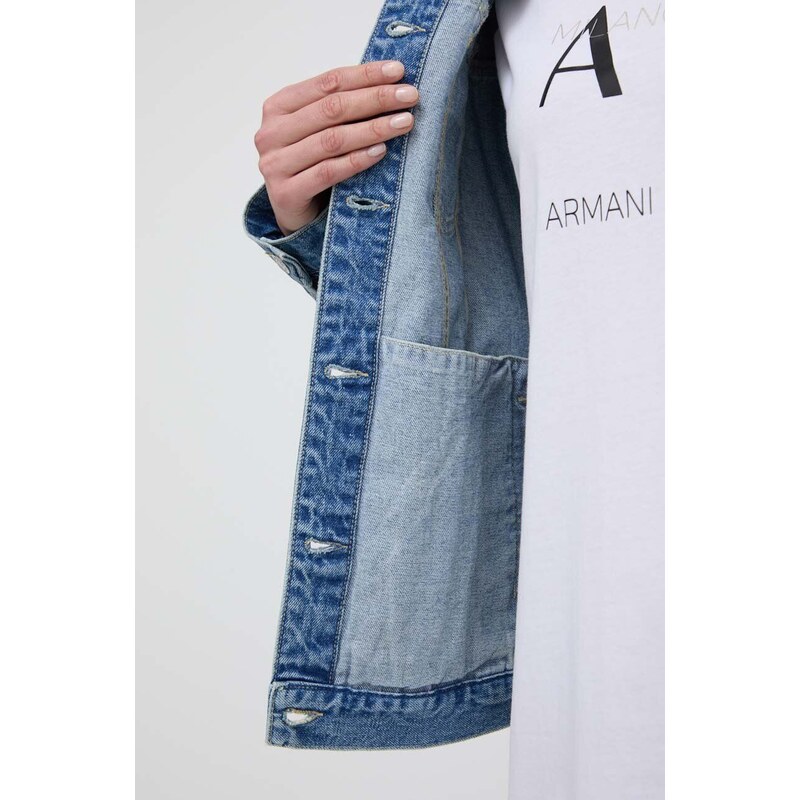 Džínová bunda Armani Exchange dámská, přechodná, oversize, 8NYB34 Y4AAZ NOS