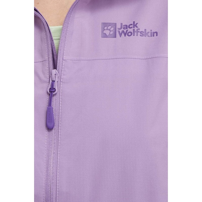Nepromokavá bunda Jack Wolfskin ELSBERG 2.5L JKT dámská, fialová barva, 1115951