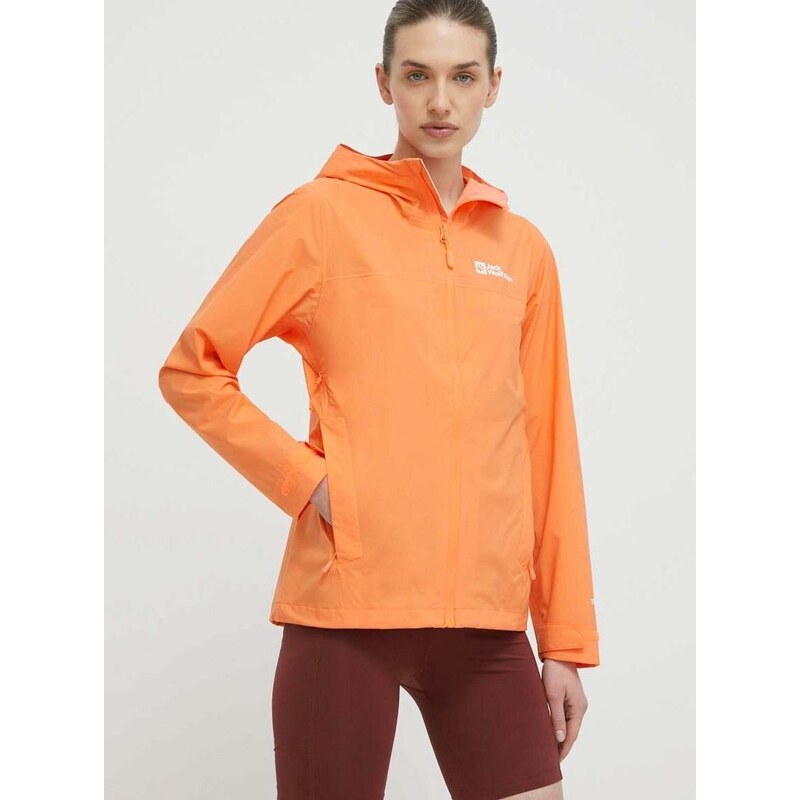 Nepromokavá bunda Jack Wolfskin Elsberg 2.5L JKT dámská, oranžová barva, 1115951