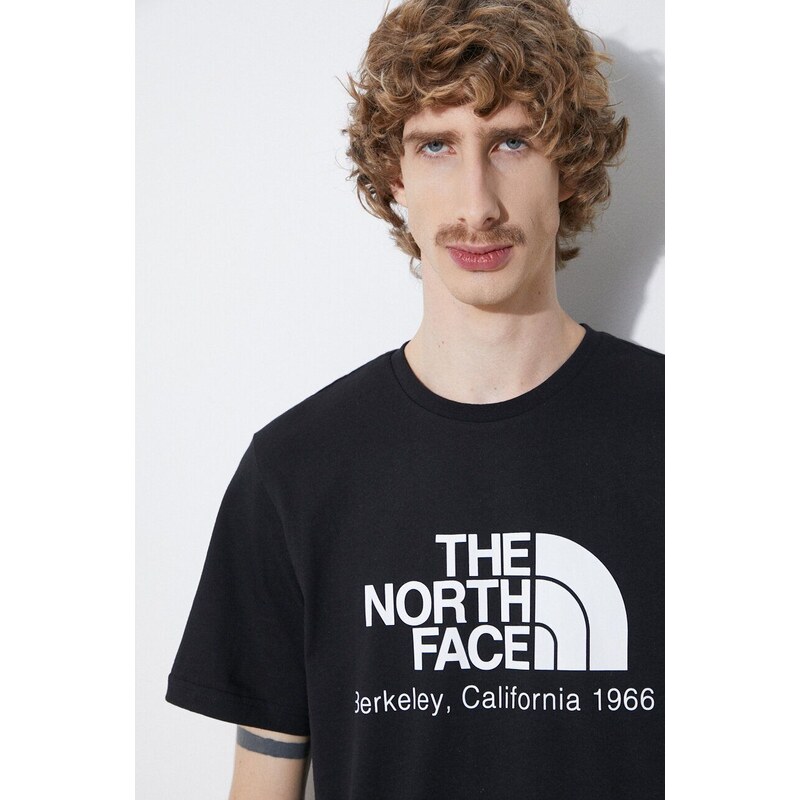 Bavlněné tričko The North Face M Berkeley California S/S Tee černá barva, s potiskem, NF0A87U5JK31