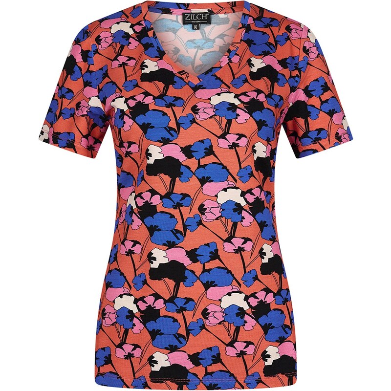 Zilch 41EVI10.122P 001251 - Dámské triko Bouquet Coral mix barev