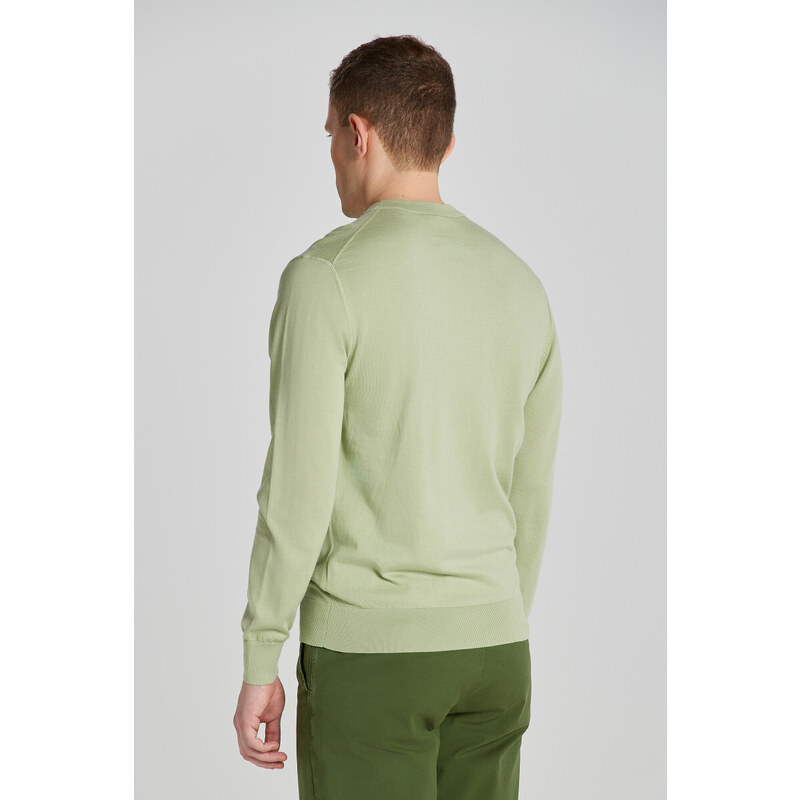 SVETR GANT FINE COTTON C-NECK zelená M