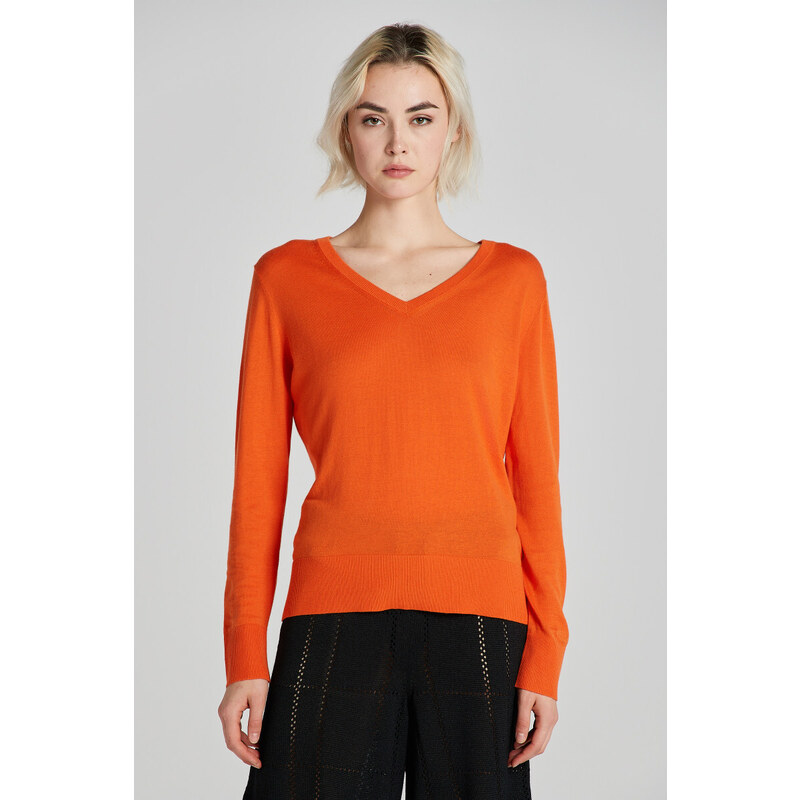 SVETR GANT FINE KNIT V-NECK oranžová XS