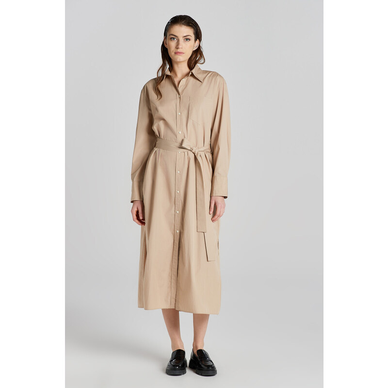 ŠATY GANT REL POPLIN SHIRT DRESS DRY SAND 90512461