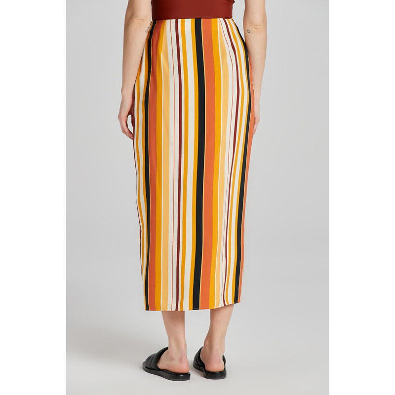 SUKNĚ GANT STRIPED WRAP SKIRT MEDAL YELLOW
