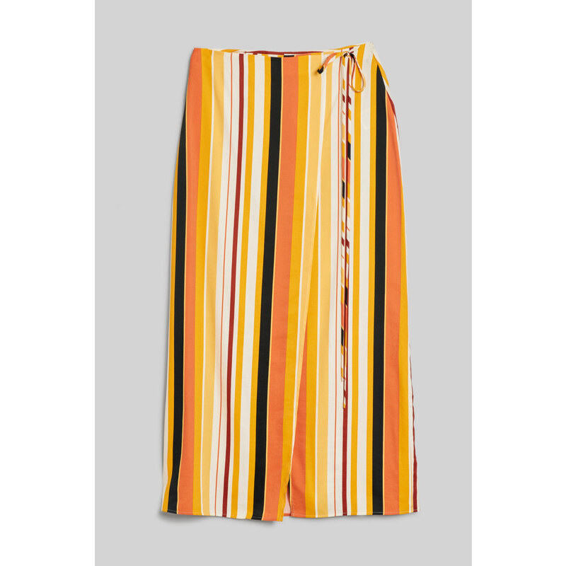 SUKNĚ GANT STRIPED WRAP SKIRT MEDAL YELLOW
