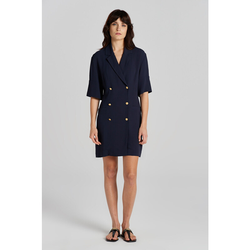 ŠATY GANT SLIM DOUBLE BRESTED DRESS EVENING BLUE 90512468