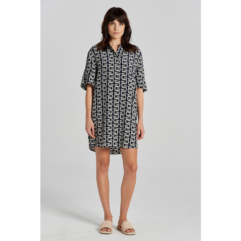 ŠATY GANT REL G PATTERN SS TUNIC EVENING BLUE 90512479