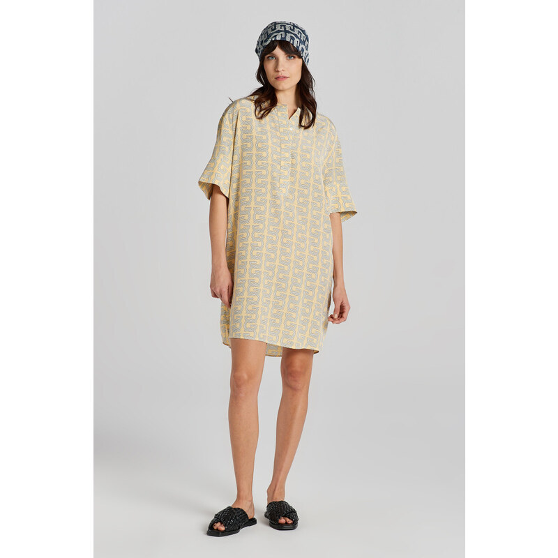 ŠATY GANT REL G PATTERN SS TUNIC DUSTY YELLOW 90512480