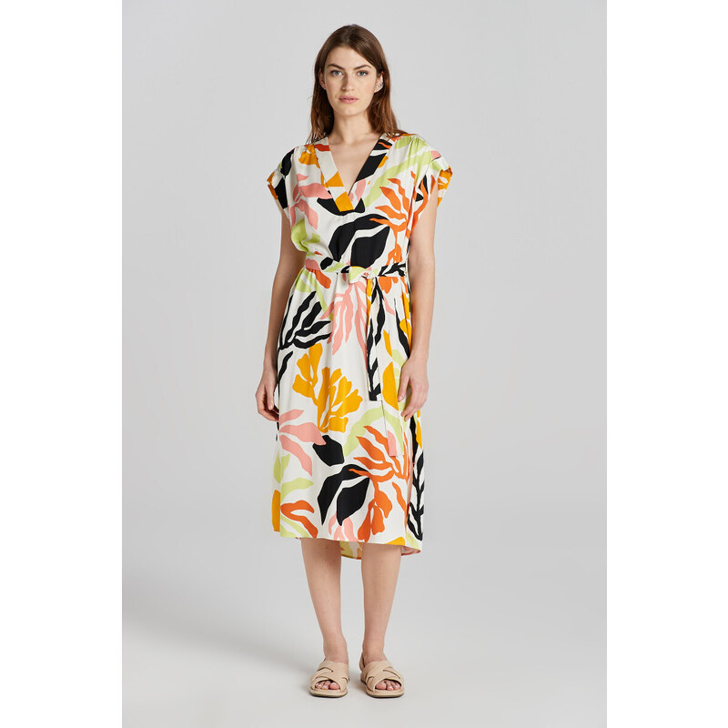 ŠATY GANT REL PALM PRINT SS DRESS MEDAL YELLOW 90512483