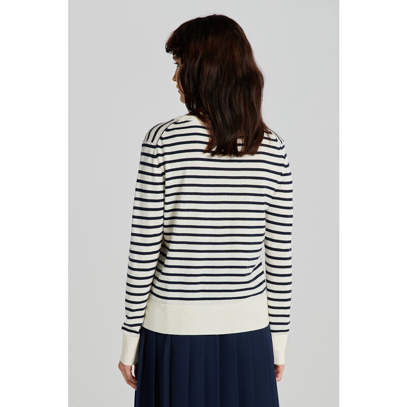 KARDIGAN GANT FINE KNIT STRIPED CARDIGAN bílá XS