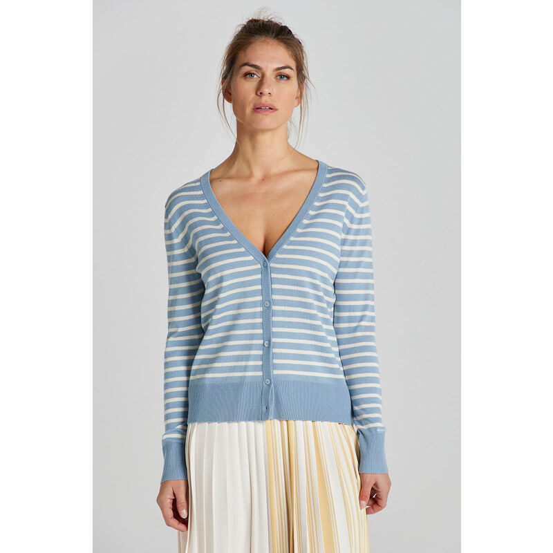 KARDIGAN GANT FINE KNIT STRIPED CARDIGAN modrá XS