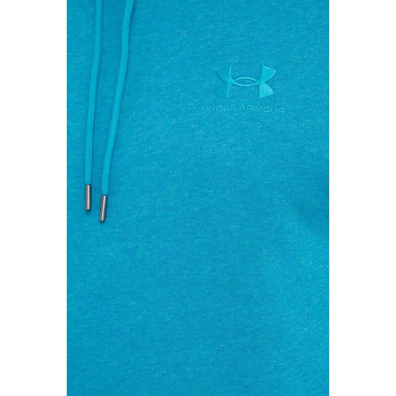 Mikina Under Armour pánská, tyrkysová barva, s kapucí, s potiskem, 1373880