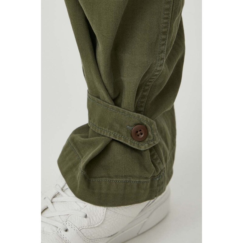 Bavlněné kalhoty Polo Ralph Lauren zelená barva, ve střihu cargo