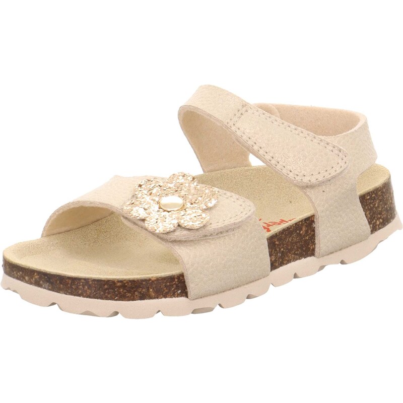 SUPERFIT Sandály FUSSBETTPANTOFFEL krémová / zlatá / bílá