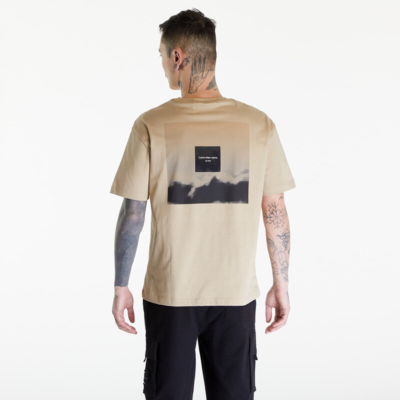 Pánské tričko Calvin Klein Jeans Serenity Back Graphic Beige