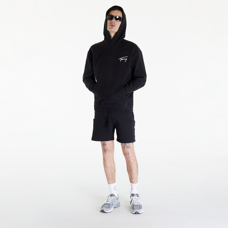 Tommy Hilfiger Pánská mikina Tommy Jeans Relaxed Signature Hoodie Black