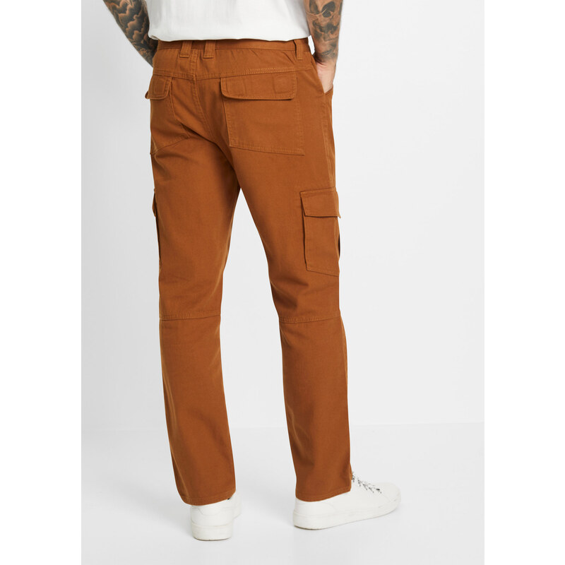 bonprix Cargo kalhoty Loose Fit, Straight Hnědá