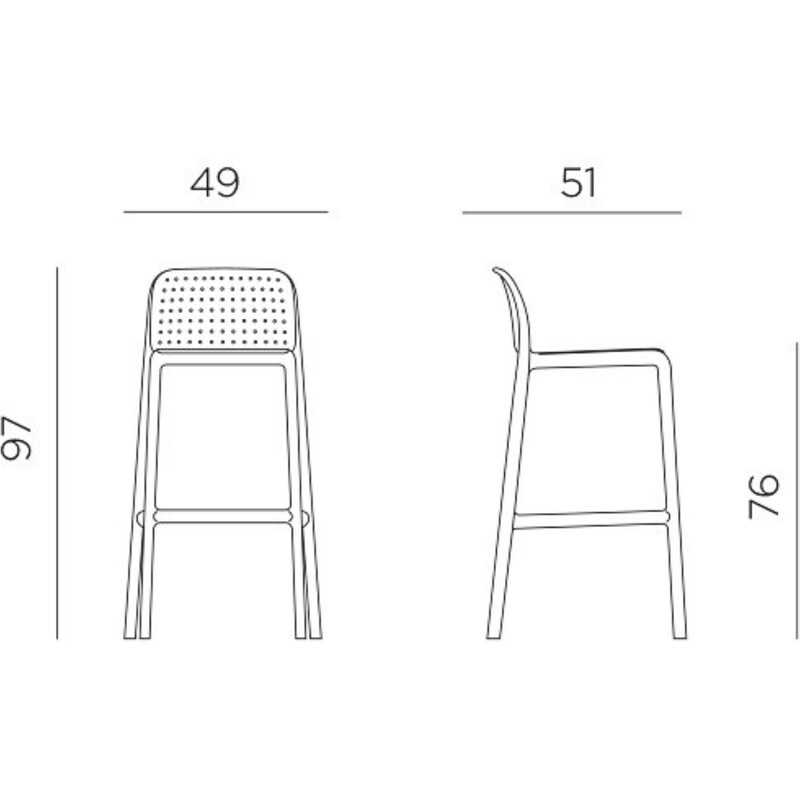 Nardi Šedohnědá plastová barová židle Lido 76 cm