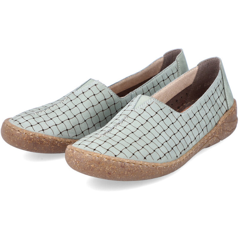 Dámské kožené polobotky 54550-52 Rieker zelené