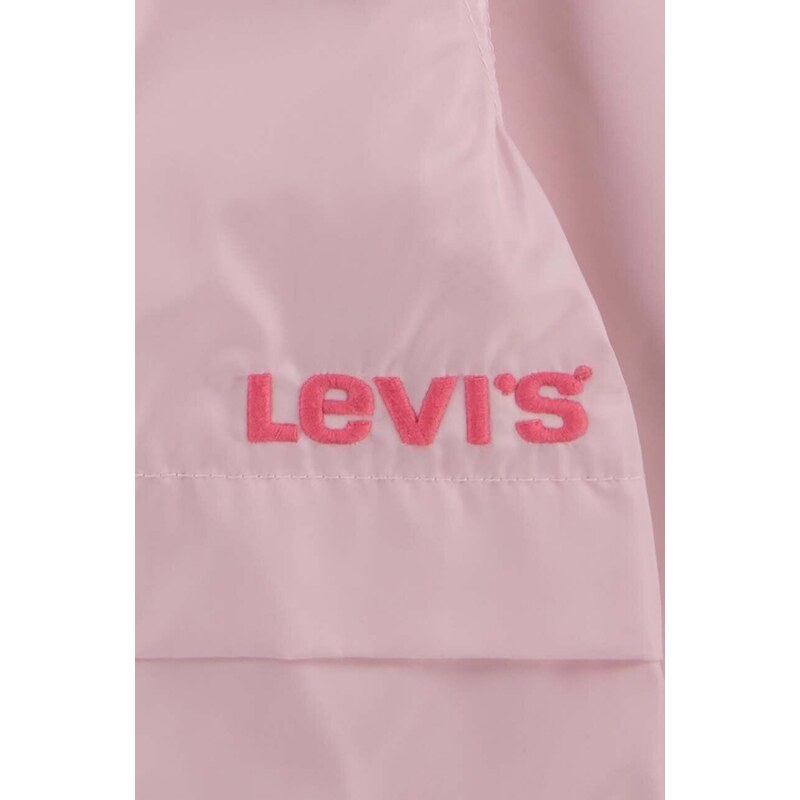 Dětská bunda Levi's LVG MESH LINED WOVEN JACKET růžová barva