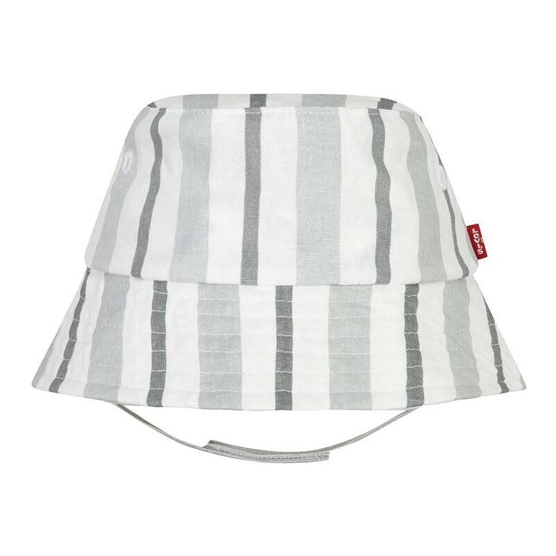 Dětské dupačky ze směsi lnu Levi's LVB STRIPE ROMPER & BUCKET HAT