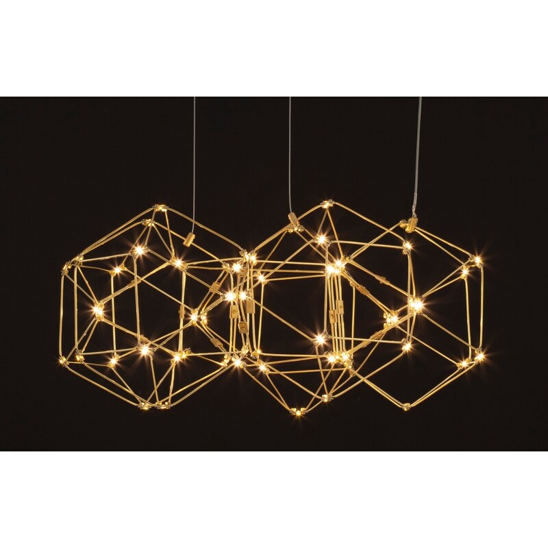 Zlaté kovové závěsné LED světlo Nova Luce Nebula 47 cm
