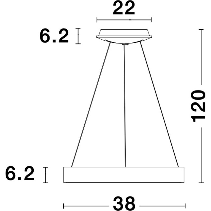 Hnědé závěsné LED světlo Nova Luce Rando Thin 38 cm