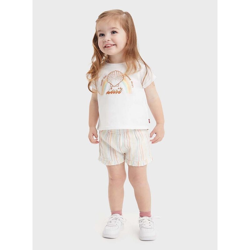 Kojenecká sada Levi's LVG SHELL TEE & SHORT SET žlutá barva