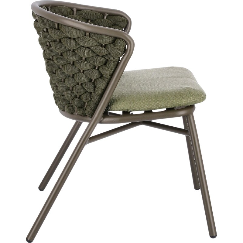 Zelená čalouněná zahradní jídelní židle Bizzotto Harlow