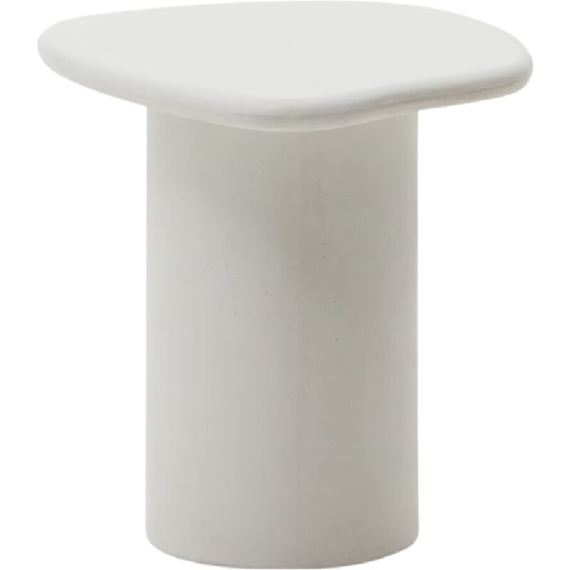 Bílý cementový zahradní stolek Kave Home Macarella 48 x 47 cm