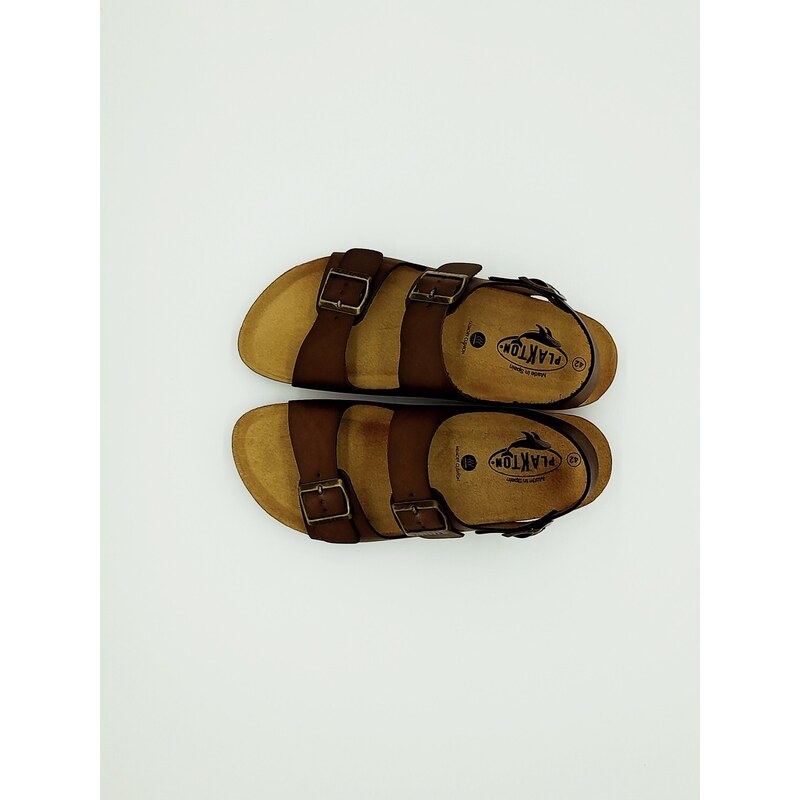 Pánské kožené sandály 175113-03 PLAKTON hnědá