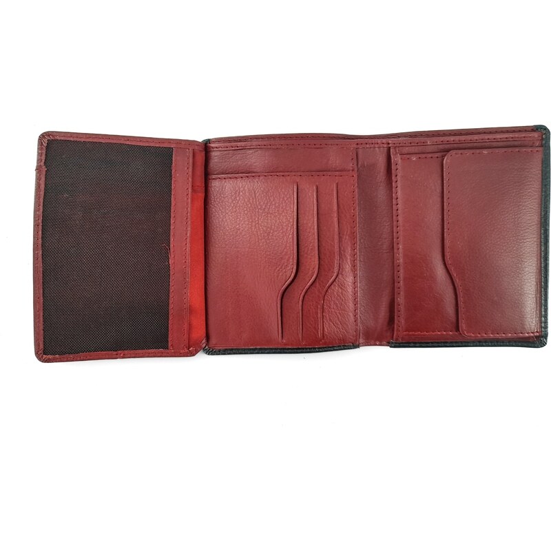 Pánská kožená peněženka S0404-81 Anekta černá, červená