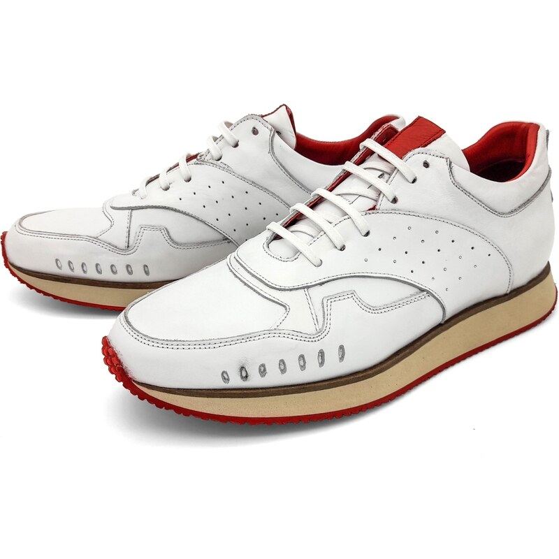 Pánské kožené sportovní polobotky 204-2848/A WILD bílá 90116556
