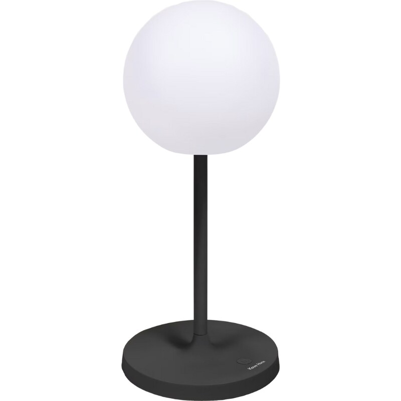 Bílá plastová stolní LED lampa Kave Home Dinesh II. s černou podnoží