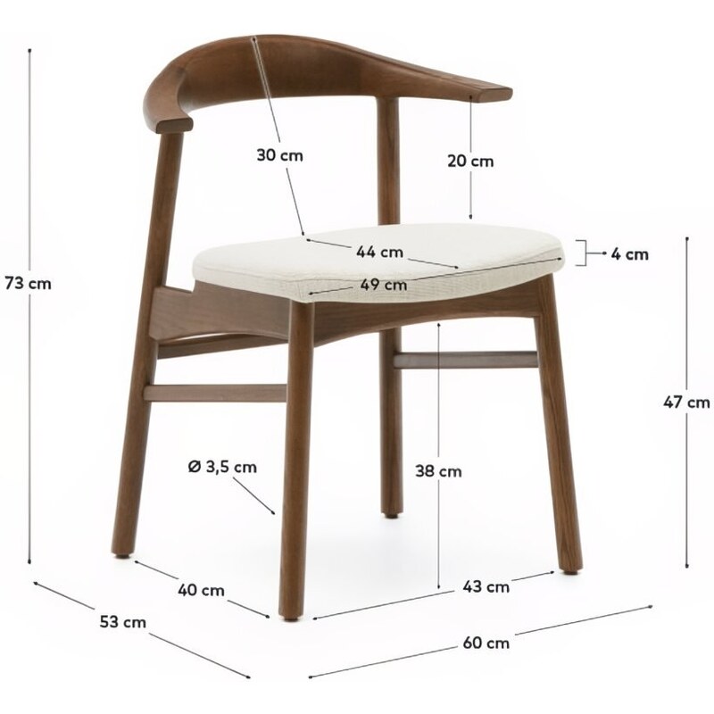 Hnědá dubová jídelní židle Kave Home Timons