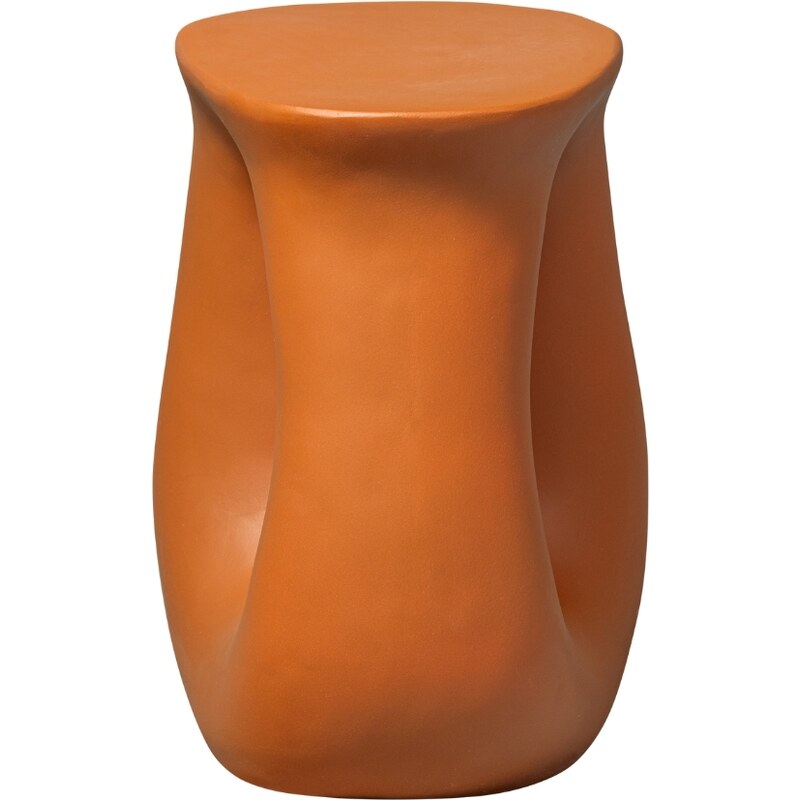 Hoorns Oranžový keramický odkládací stolek Maysan 41 x 31 cm