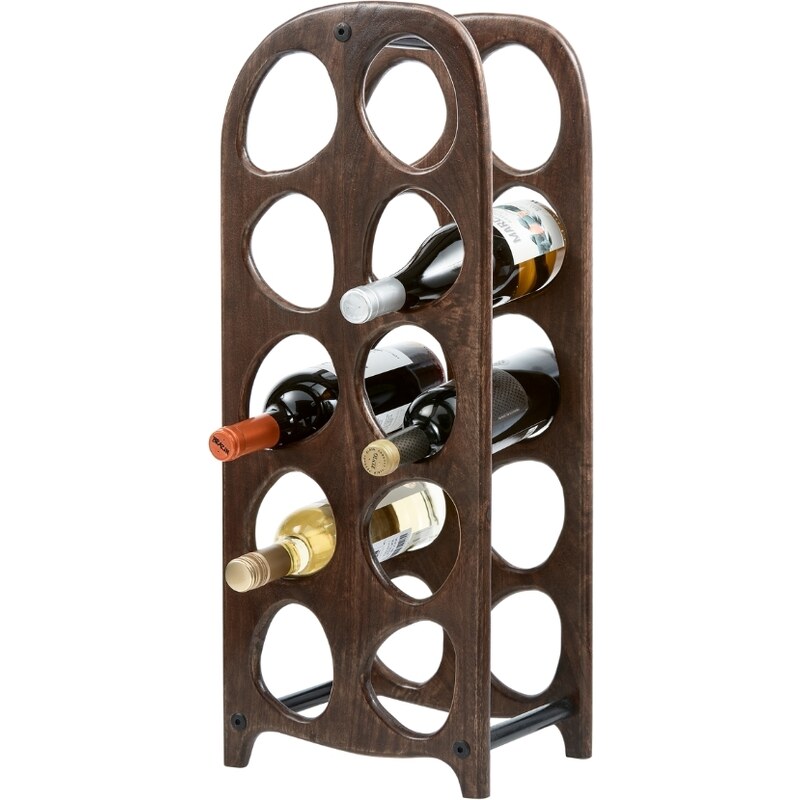 Hoorns Hnědý dřevěný stojan na víno Siwa 67 x 27 cm