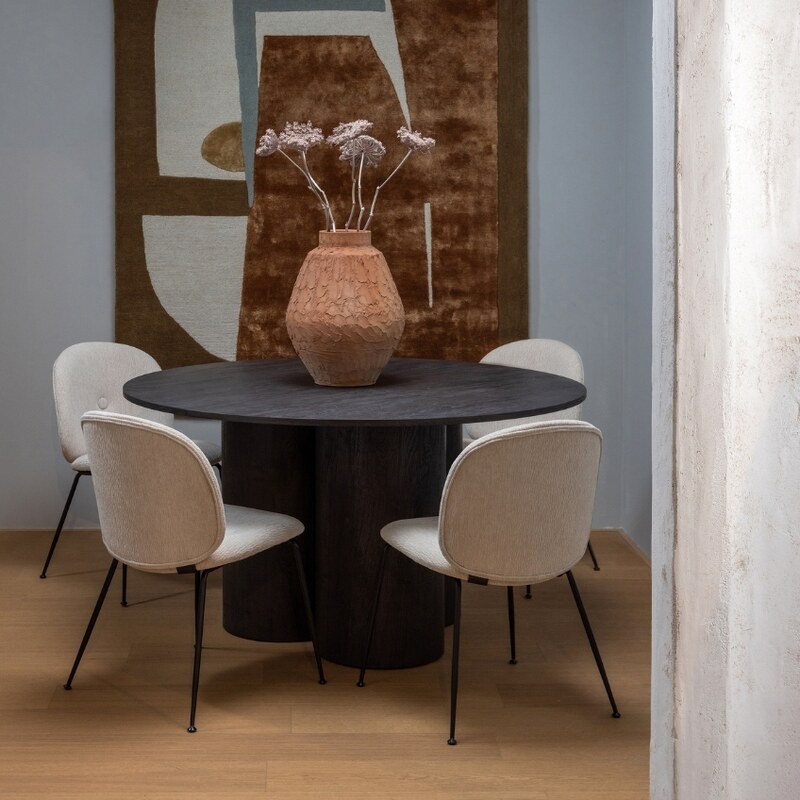 Hoorns Béžová čalouněná jídelní židle Neumann