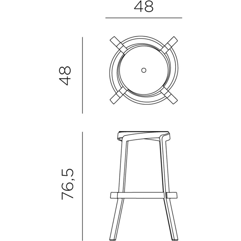 Nardi Zelená plastová zahradní barová židle Stack Maxi 76,5 cm