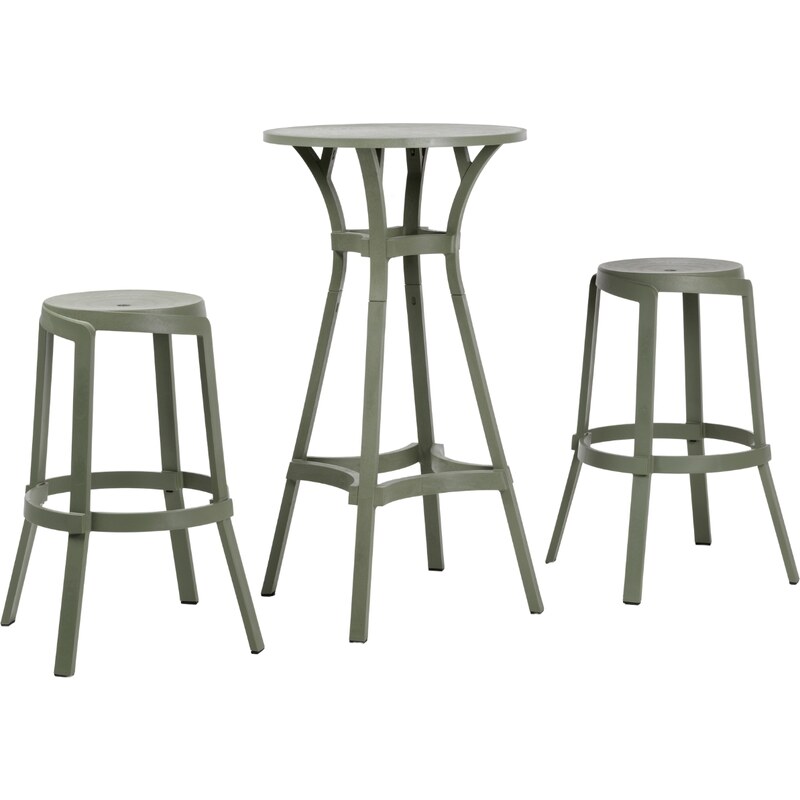 Nardi Zelená plastová zahradní barová židle Stack Maxi 76,5 cm