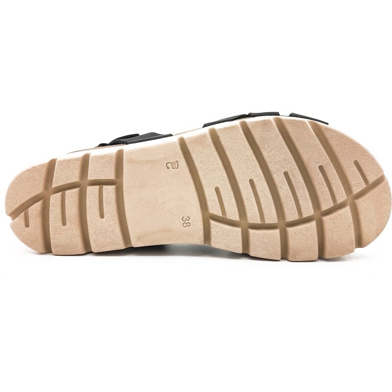 Dámské kožené sandálky 355888 APURE NEGRO PISO Plakton černá