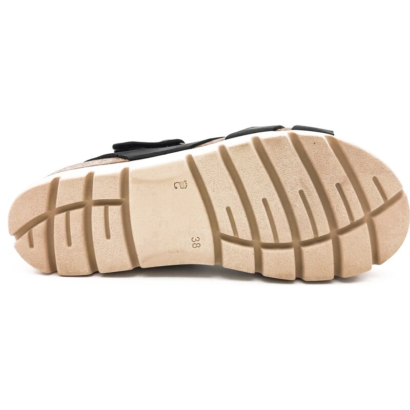 Dámské kožené sandálky 355890 APURE NEGRO PISO Plakton černé