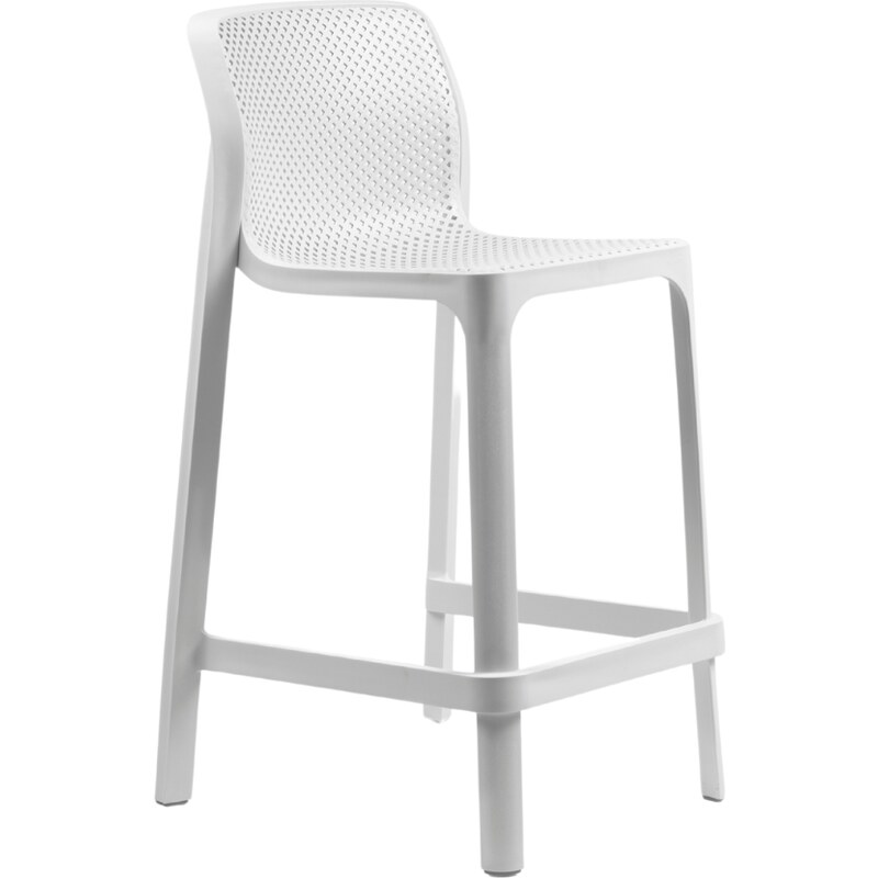 Nardi Bílá plastová zahradní barová židle Net 65 cm