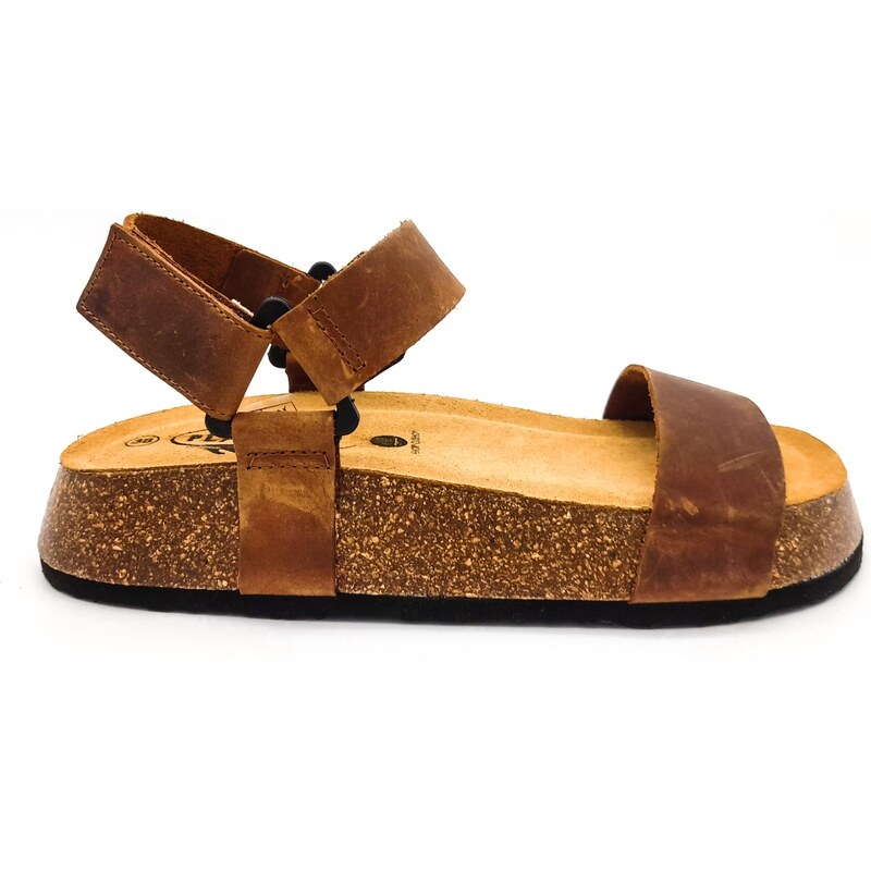 Dámské kožené sandálky 636033 APURE ROBLE Plakton hnědá