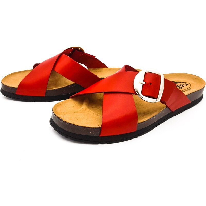 Dámské kožené pantofle 565288 VAQUETILLA ROJO Plakton červená 90117218
